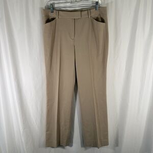 Brooks Brothers Dress Pants Women's 8 Beige Flat Front Mid Rise Pockets